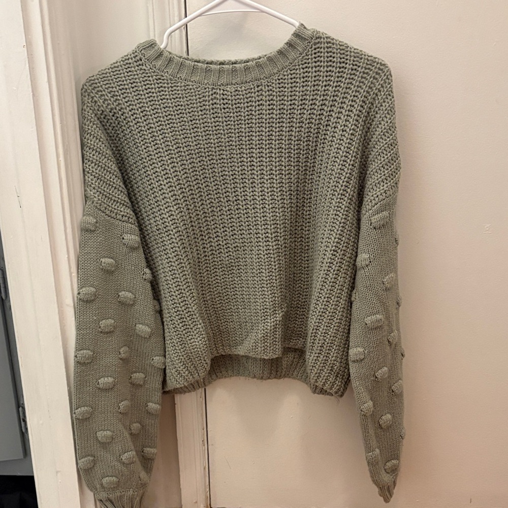 moon & madison Textured Knit Sweater in Sage